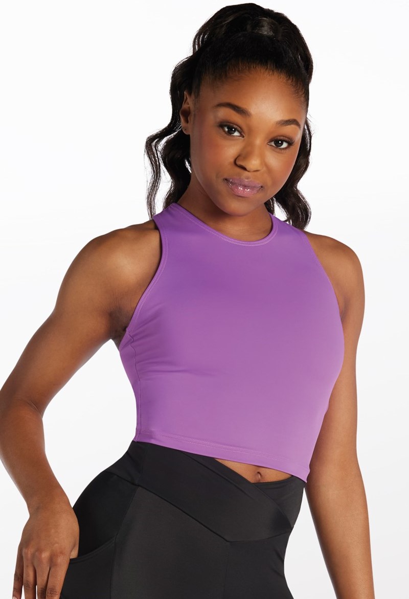 Dance Tops - Cropped Racerback Tank - AMETHYST - Medium Adult - 14060