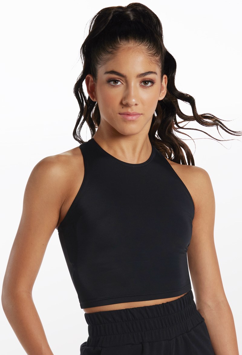 Dance Tops - Cropped Racerback Tank - Black - Medium Child - 14060