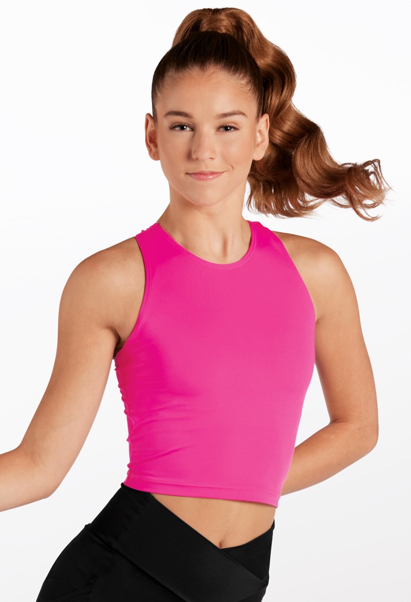 Dance Tops - Cropped Racerback Tank - Cerise - Large Child - 14060