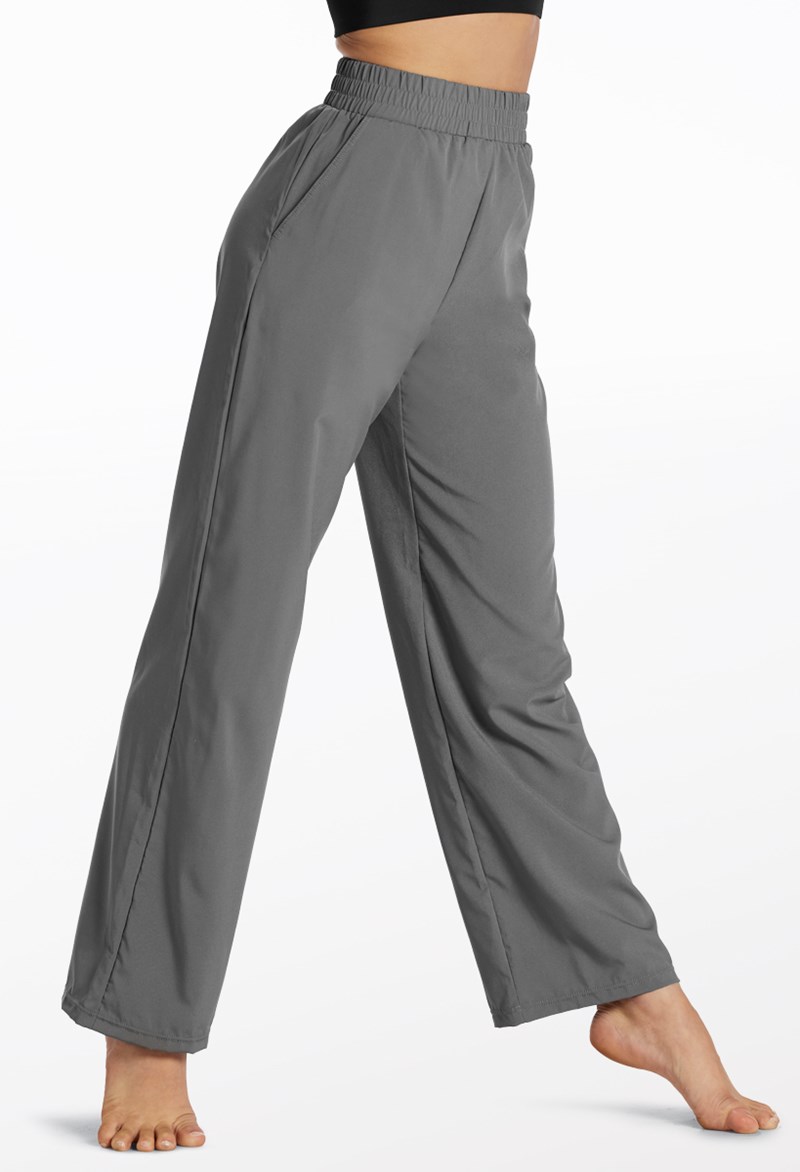 Dance Pants - Woven Tech Wide Leg Pants - Gray - Large Child - 14067