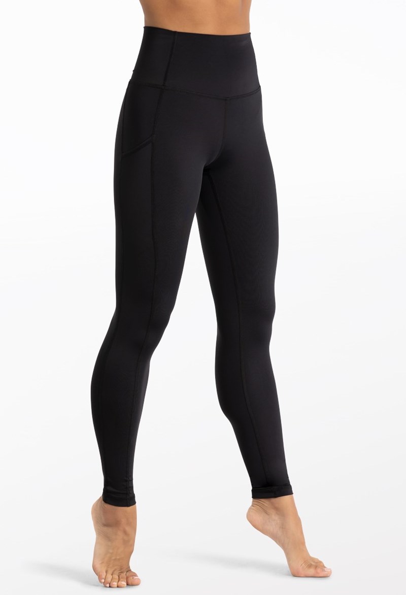 Dance Leggings - FlexTek Leggings With Pockets - Black - Small Adult - 14285