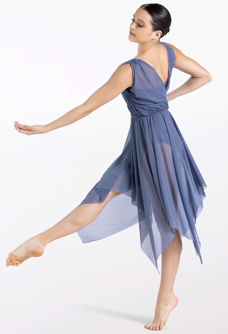 Dance Dresses - Mesh Handkerchief Hem Dress - INDIGO - Large Adult - 14292