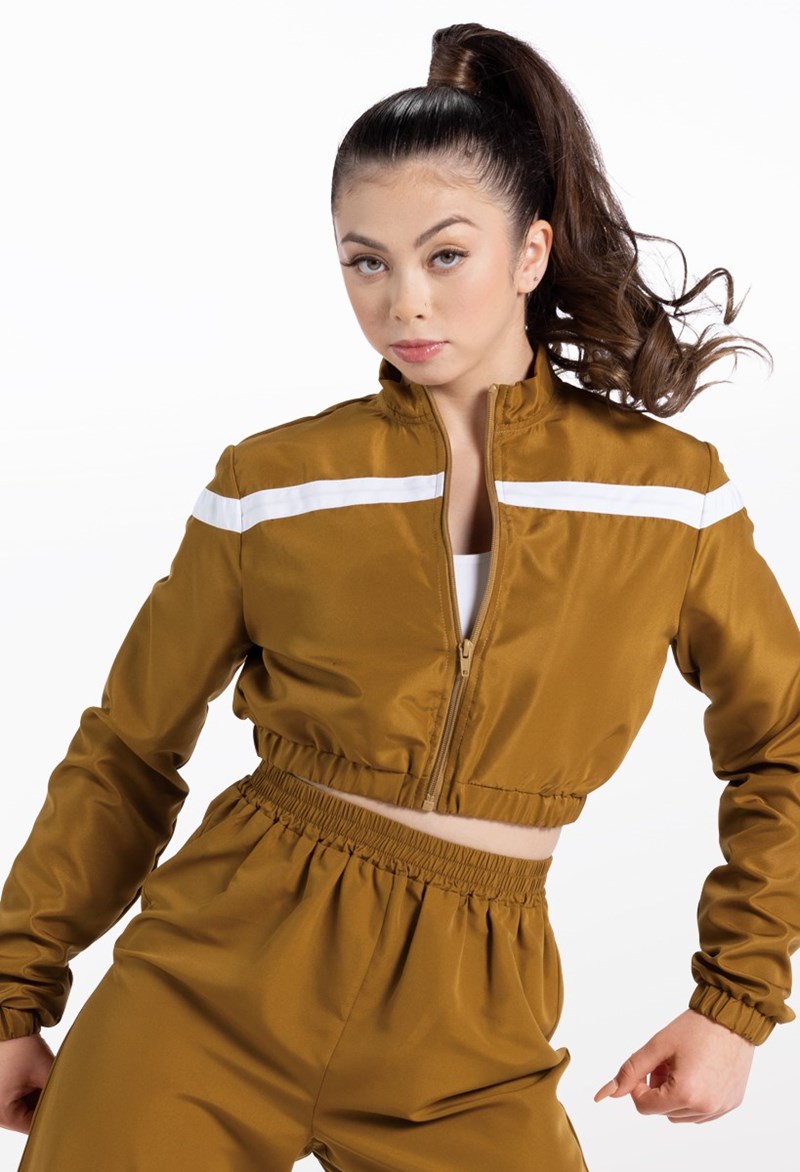 Dance Tops - Cropped Track Jacket - Camel - Large Adult - 14304