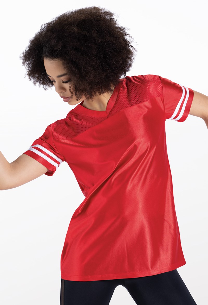 Dance Tops - V-Neck Football Jersey - Red - Large Adult - 14322