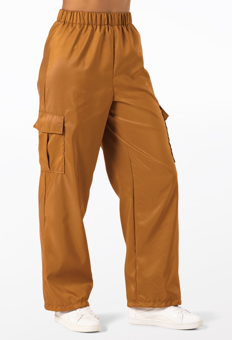 Dance Pants - Wide Leg Cargo Pants - Camel - Large Adult - 14548