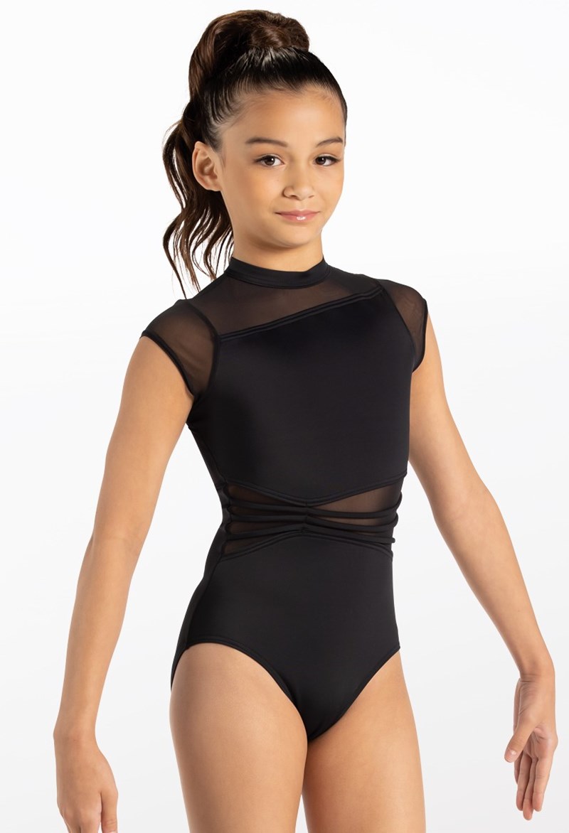 Dance Leotards - Strappy Waist Leotard - Black - Small Adult - 14592