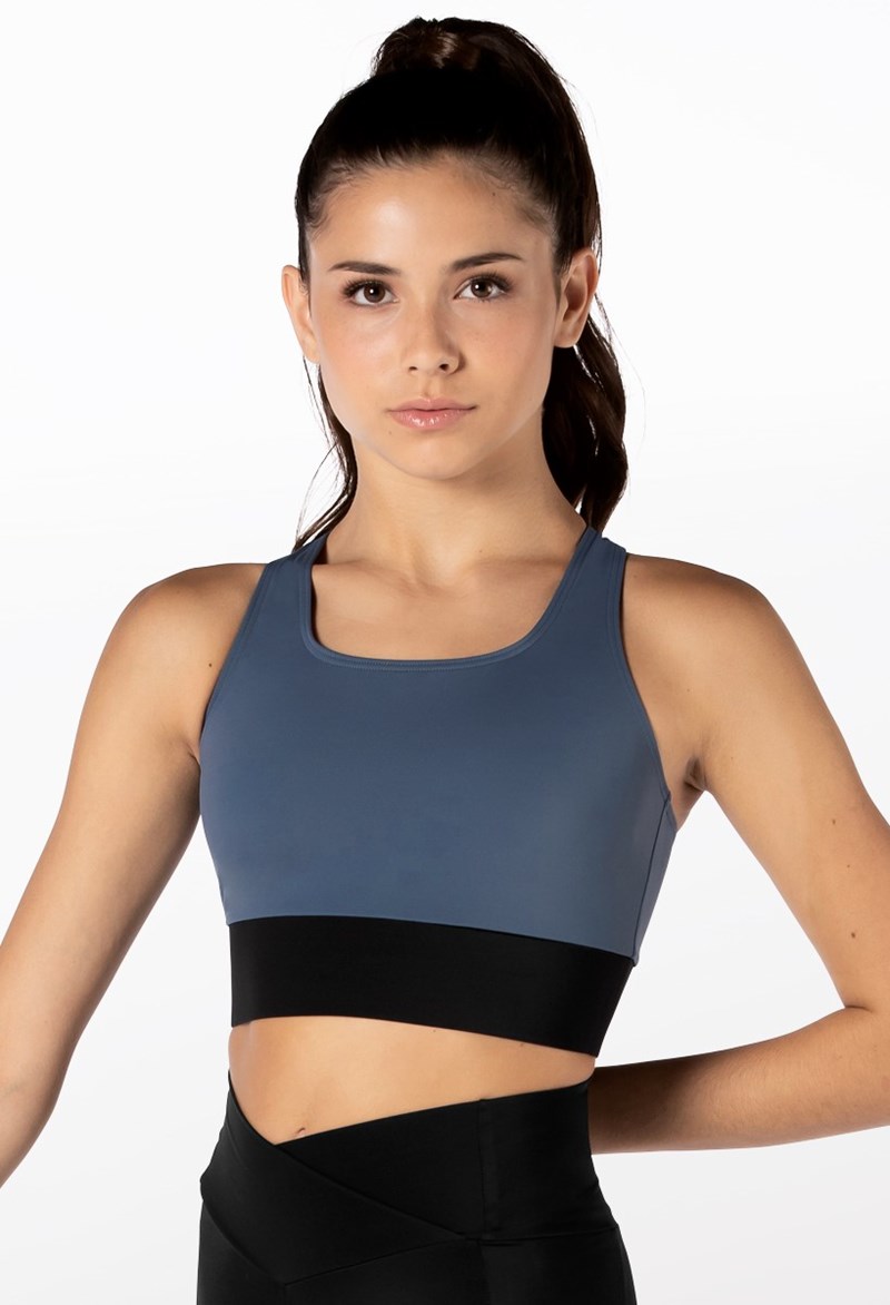 Dance Tops - Square Neck Racerback Crop Top - INDIGO - Extra Small Adult - 14609