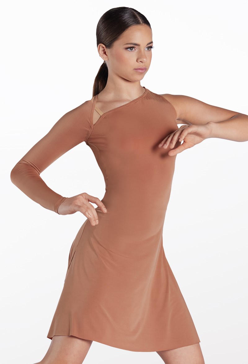 Dance Dresses - Wrapped One Sleeve Overdress - WARM SAND - Large Adult - 15130