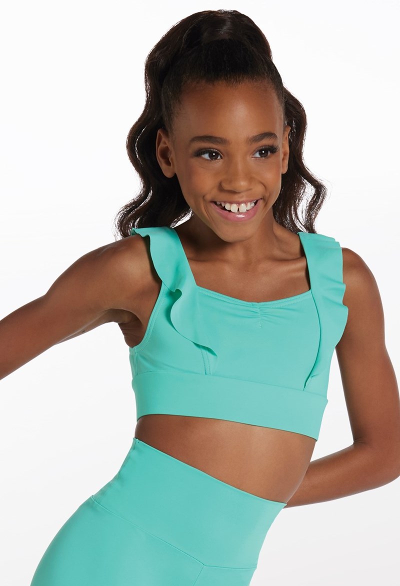 Dance Tops - Ruffled Crop Top - SPEARMINT - Small Child - 15213