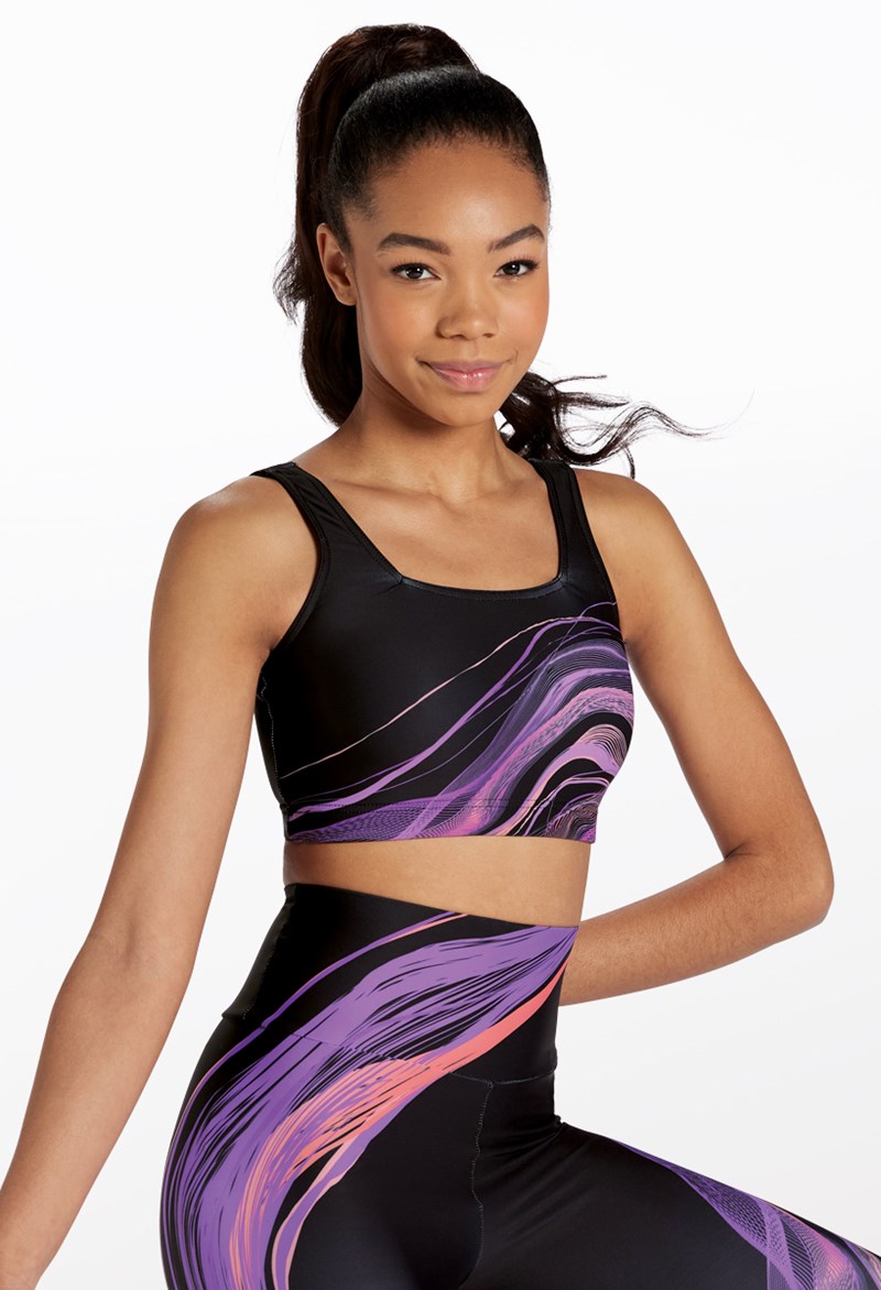 Dance Tops - Marbled Swirl Crop Top - AMETHYST SWIRL - Extra Small Adult - 15219
