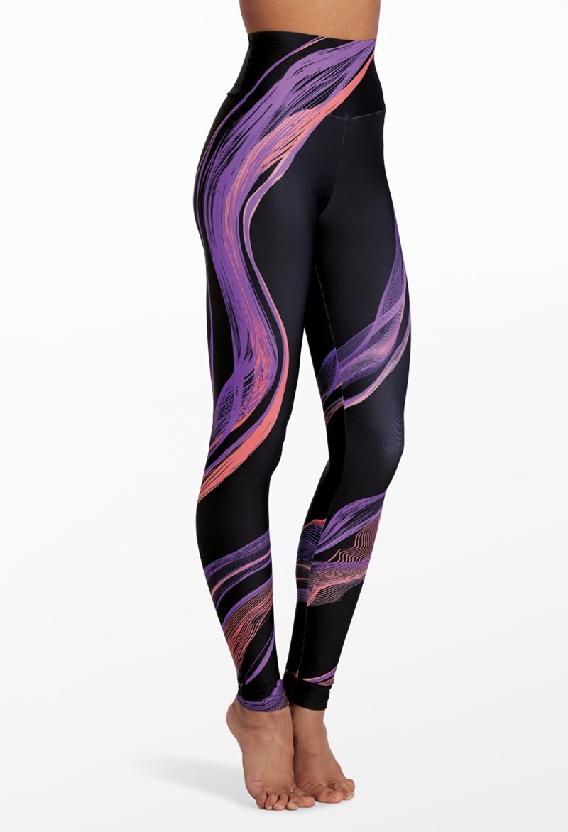 Dance Pants - Marbled Swirl Leggings - AMETHYST SWIRL - Small Adult - 15229