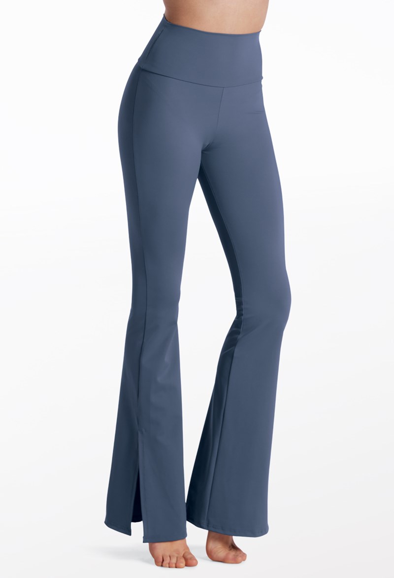 Dance Pants - Side-Split Flare Leggings - INDIGO - Large Adult - 15230