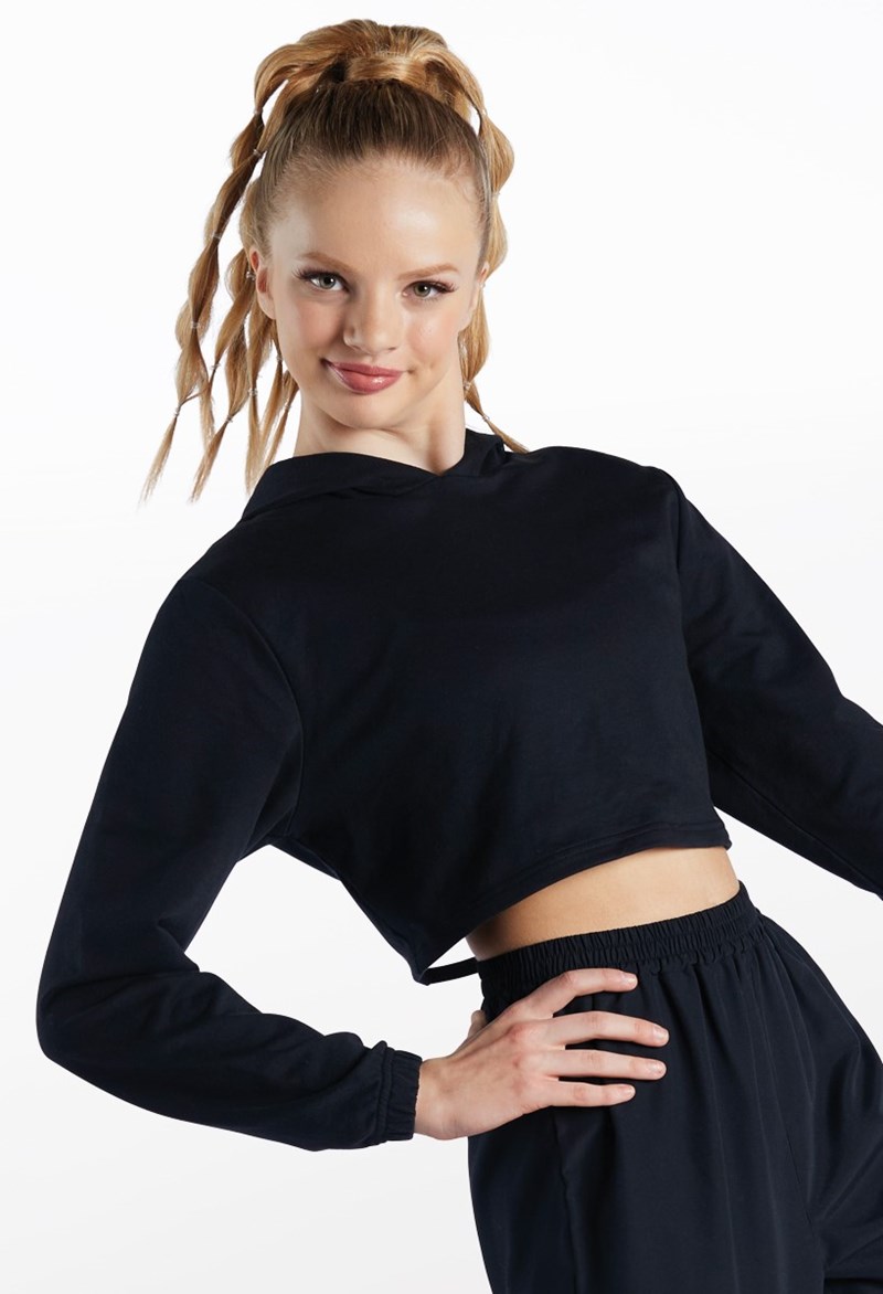 Dance Tops - Cutout Laced Back Hoodie - Black - Large Adult - 15283
