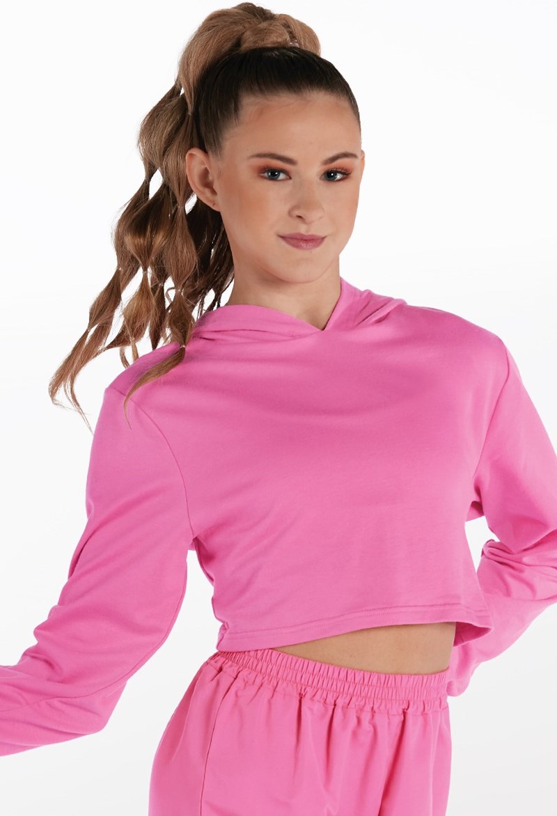 Dance Tops - Cutout Laced Back Hoodie - Bubblegum - Medium Child - 15283