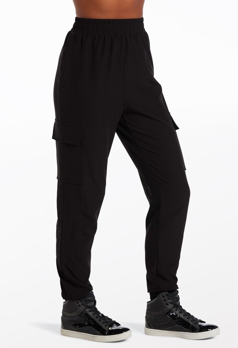 Dance Pants - Slim Fit Cargo Joggers - Black - Medium Adult - 15737