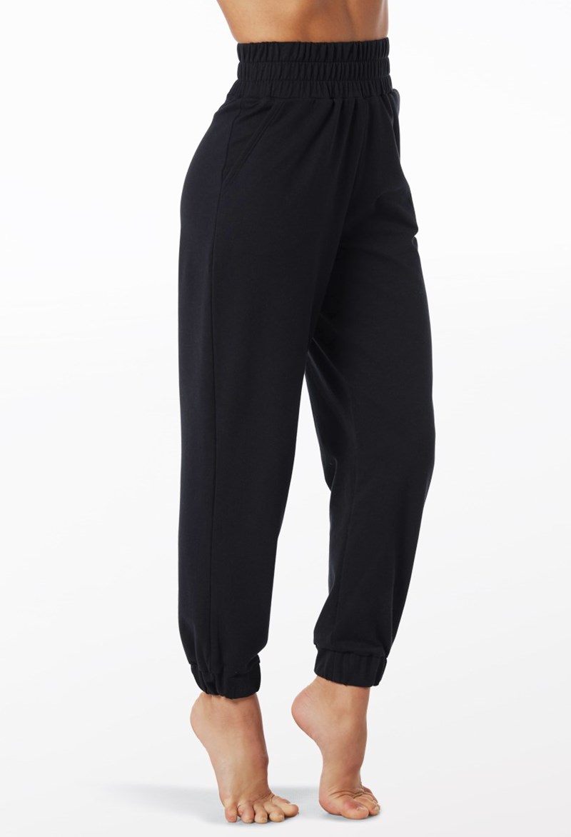 Dance Pants - French Terry Pocket Joggers - Black - Large Adult - 15789