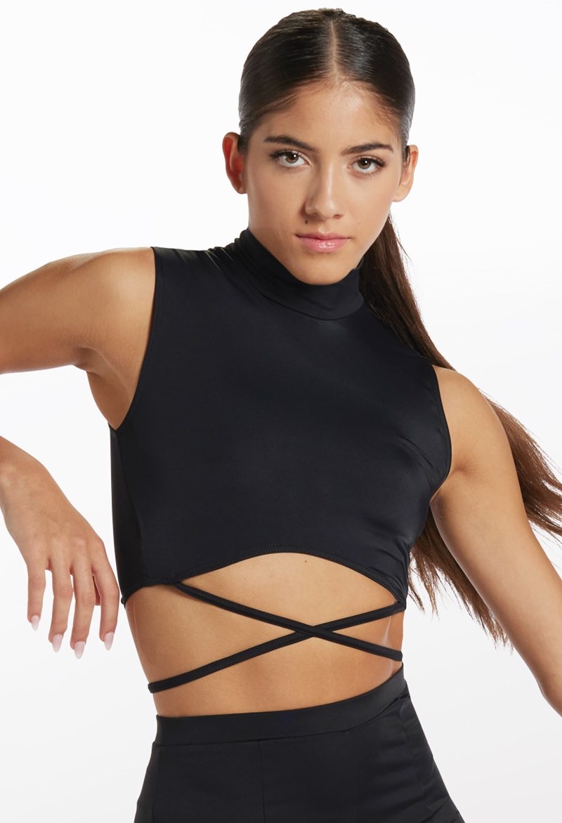 Dance Tops - Strappy Laced Back Top - Black - Small Adult - 15856
