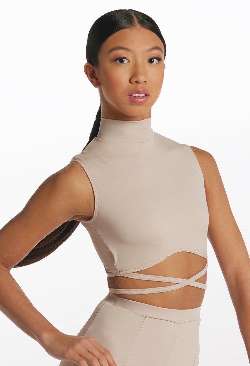 Dance Tops - Strappy Laced Back Top - LATTE - Small Adult - 15856