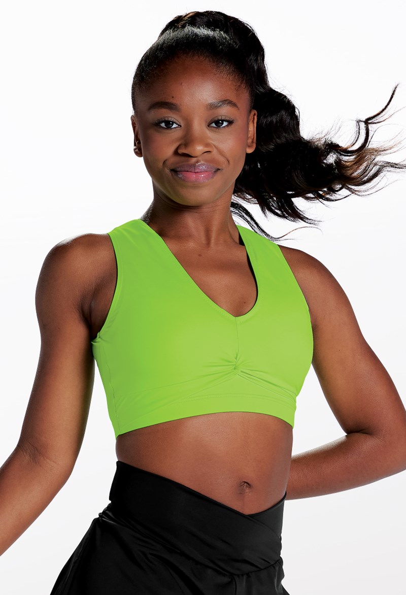 Dance Tops - Twist Front V-Neck Top - Lime - Extra Large Adult - 16407