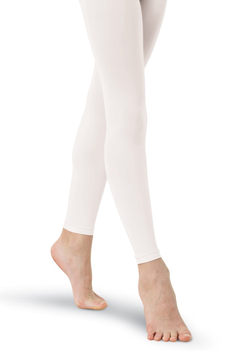 Dance Tights - Capezio Child Footless Tights - White - ONE SIZE - 1917C