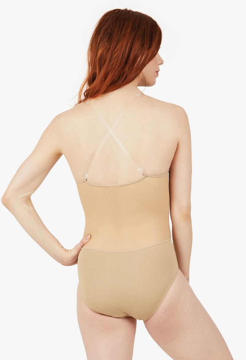 Dance Accessories - Capezio Mesh Midriff Leotard - Nude - Medium Adult - 3763