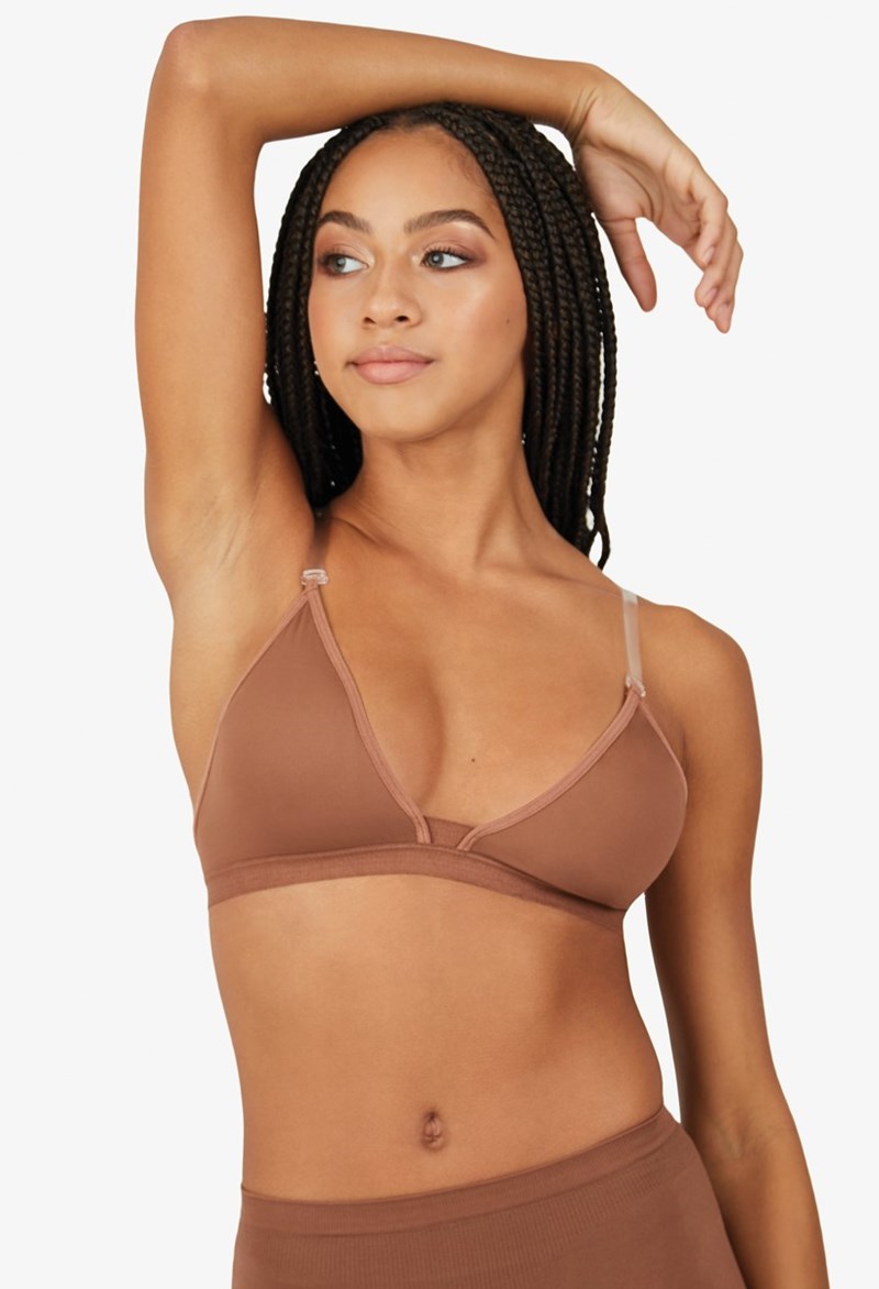 Dance Accessories - Capezio Clear Back Bra - Mocha - Small Adult - 3777