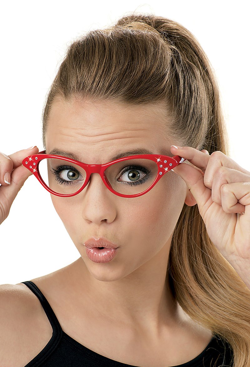 Dance Accessories - Cat Eye Glasses - Red - OSFA - 99-8139