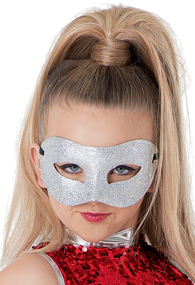 Dance Accessories - Glitter Mask - Silver - OSFA - 99-8780
