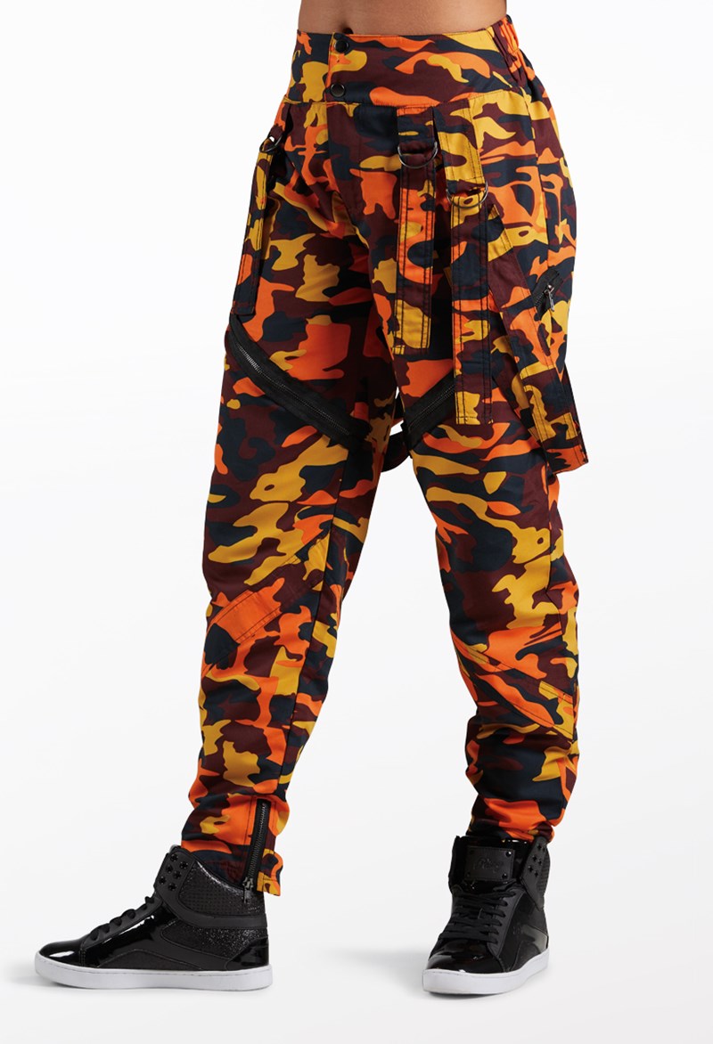 Dance Pants - Camouflage Pop Star Pants - EMBER - Extra Large Adult - AH11515