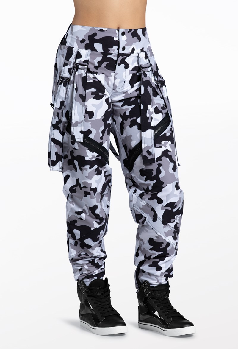 Dance Pants - Camouflage Pop Star Pants - Gray - Small Adult - AH11515