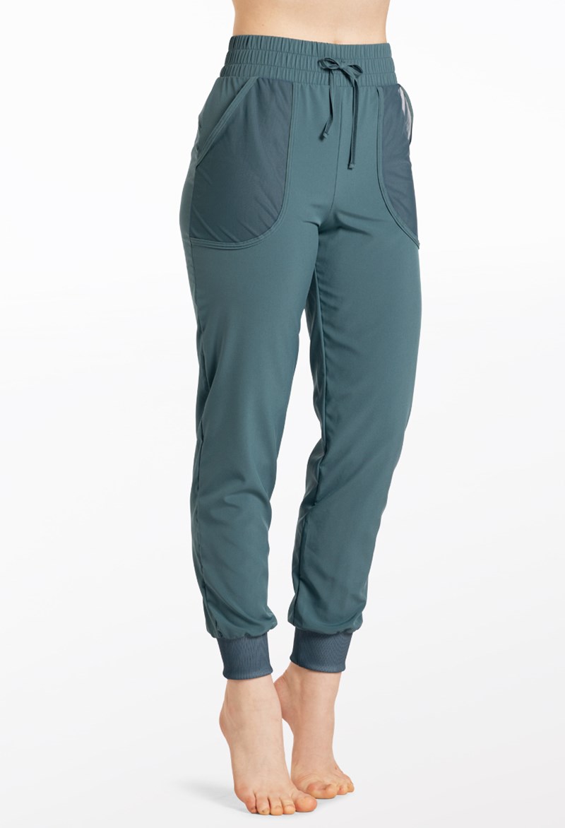 Dance Pants - Woven Tech Studio Pants - PINE - Medium Adult - AH11600