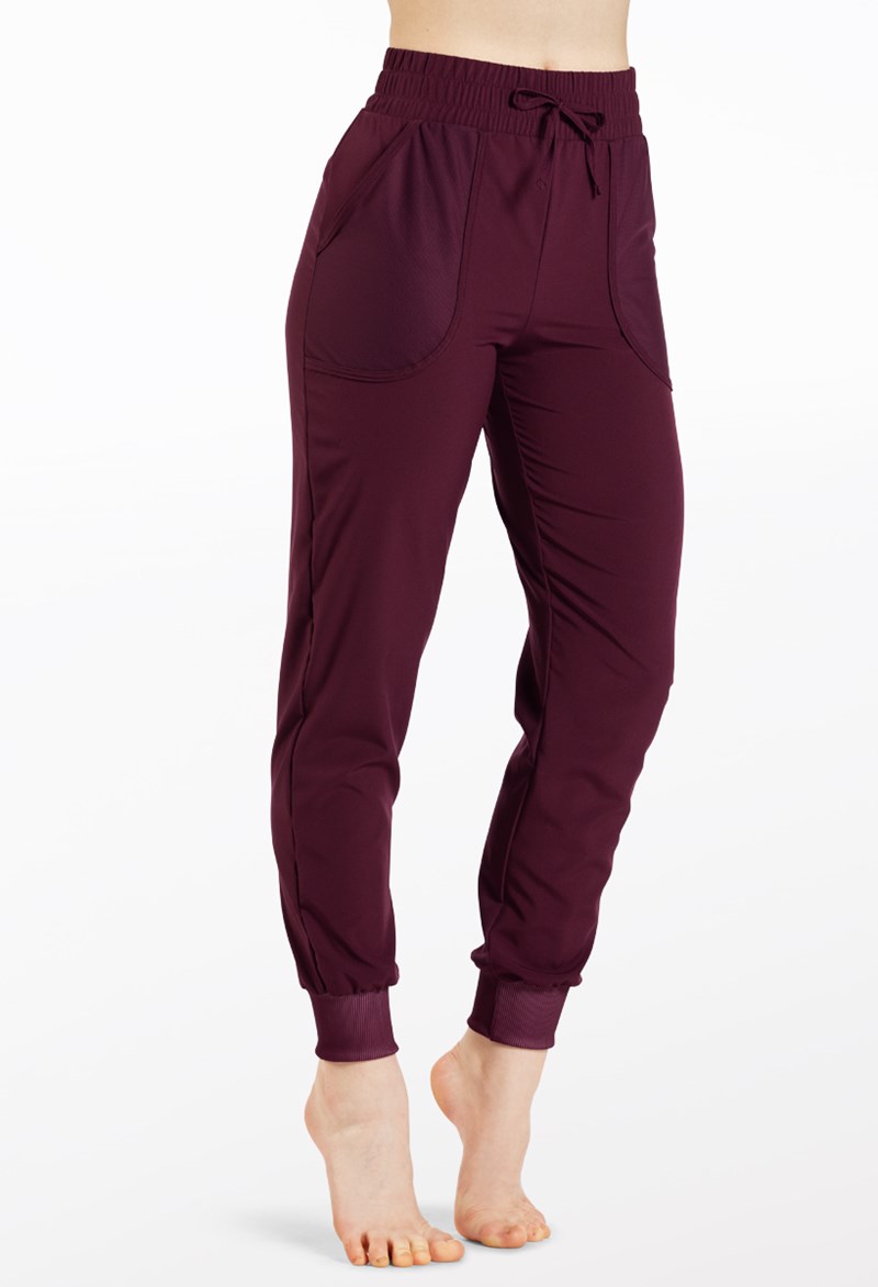 Dance Pants - Woven Tech Studio Pants - RAISIN - Extra Large Adult - AH11600