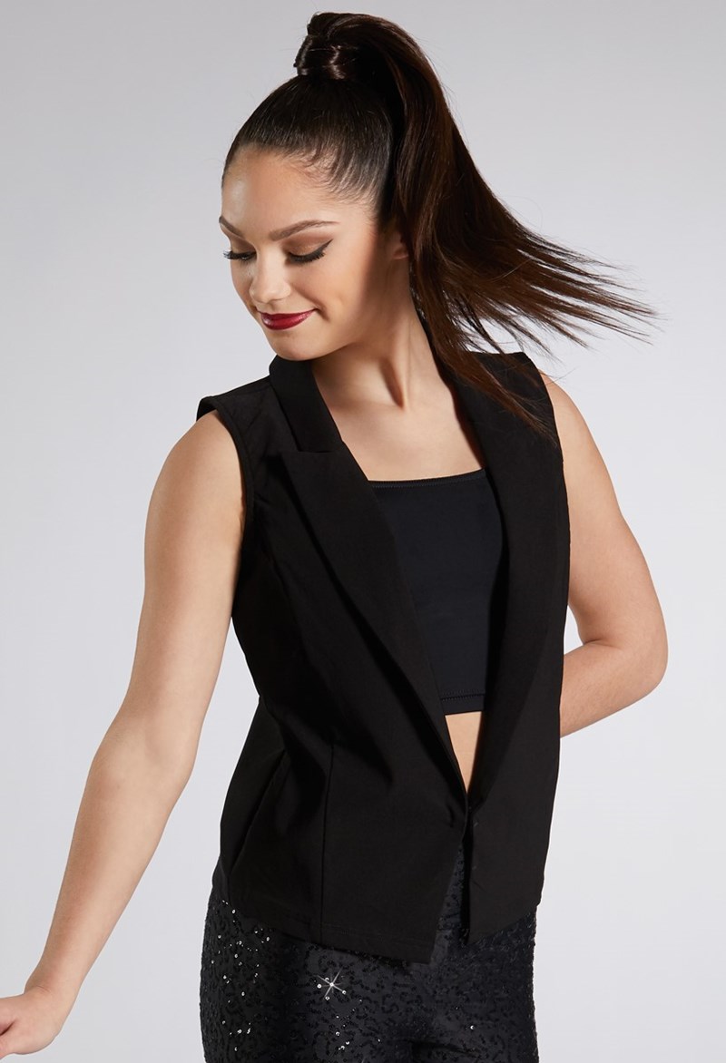 Dance Tops - Stretch Tuxedo Vest - Black - Small Child - AH11728