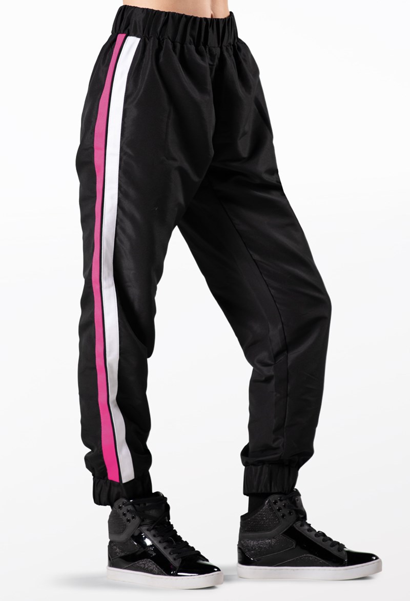 Dance Leggings - Side Stripe Joggers - Cerise - Small Child - AH12404