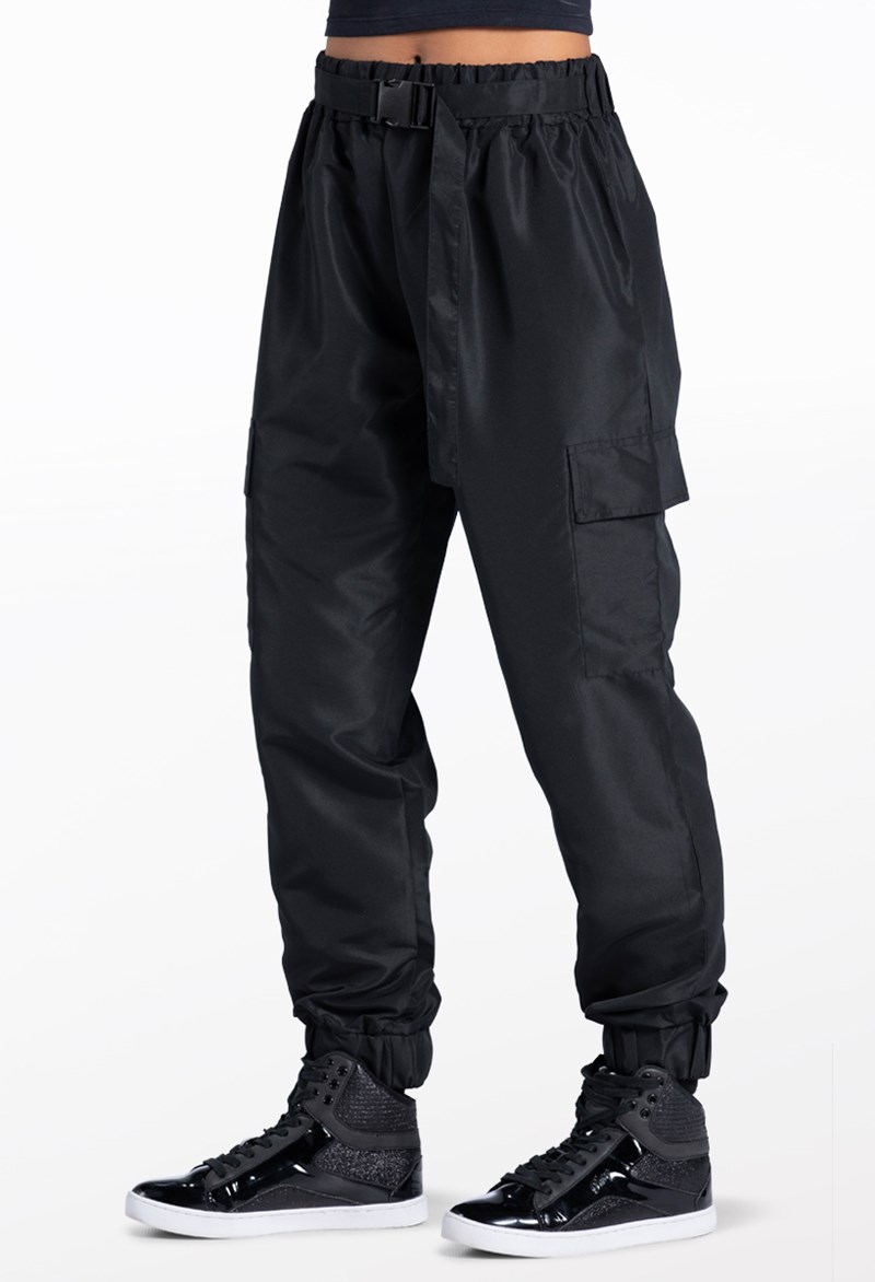 Dance Leggings - Belted Cargo Pants - Black - Large Adult - AH12406
