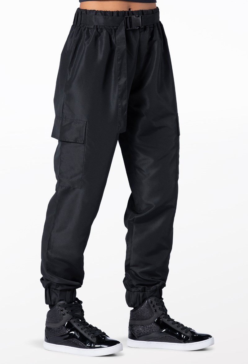 Dance Leggings - Belted Cargo Pants - Black - Medium Adult - AH12406