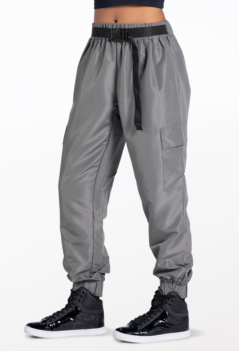 Dance Leggings - Belted Cargo Pants - Gray - Medium Child - AH12406