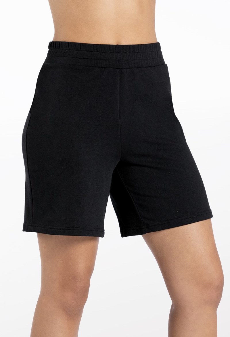 Dance Shorts - French Terry Pull-On Shorts - Black - Large Child - AH12500