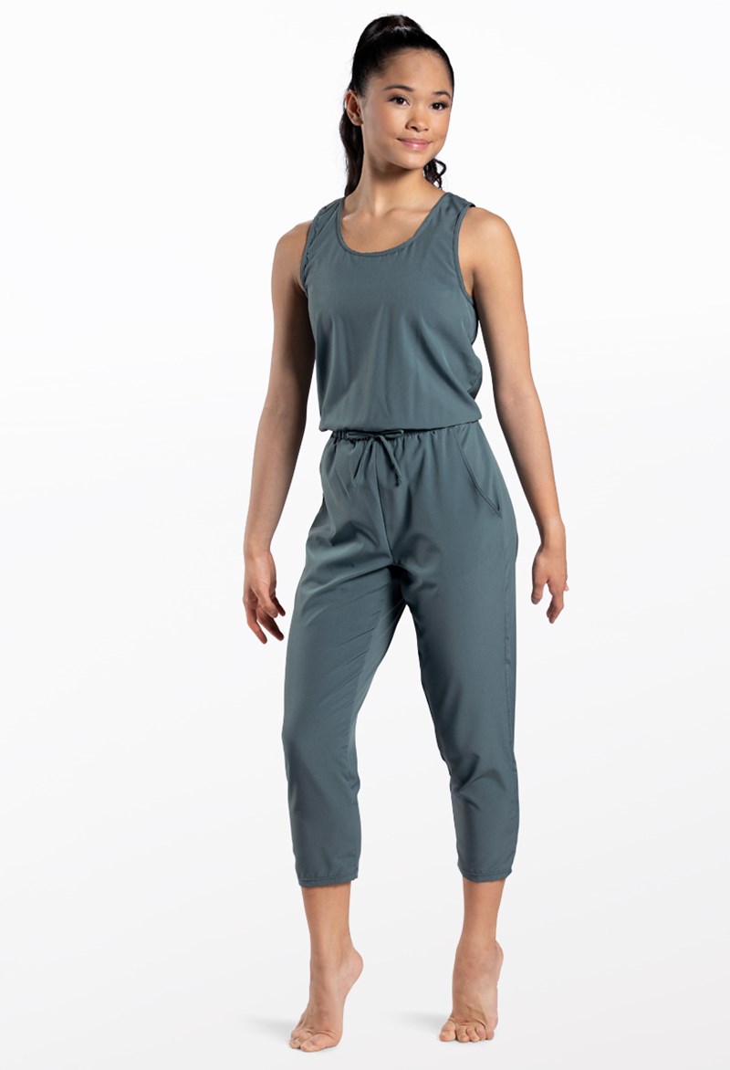 Dance Leotards - Woven Tech Jumpsuit - PINE - Extra Large Adult - AH12501