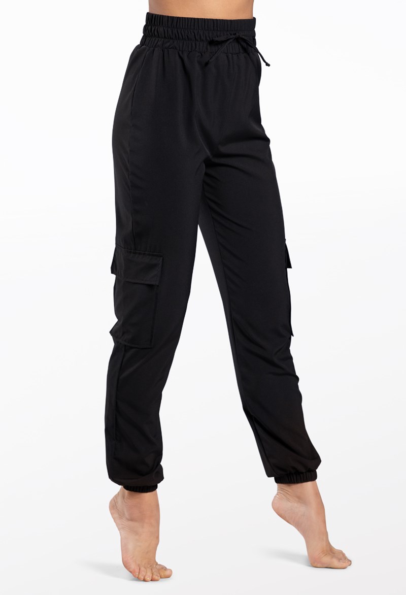 Dance Pants - Woven Tech Cargo Pants - Black - Small Child - AH12541