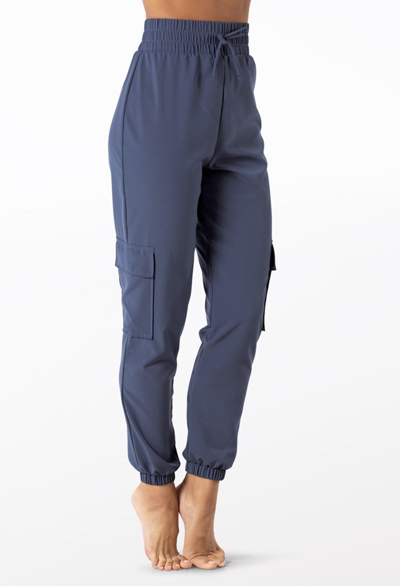 Dance Pants - Woven Tech Cargo Pants - INDIGO - Large Child - AH12541