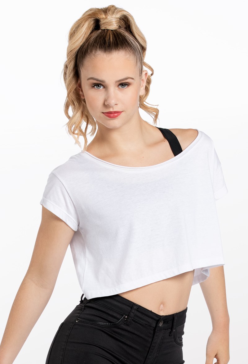 Dance Tops - Oversized Crop Top - Black - OSFA - AH3100