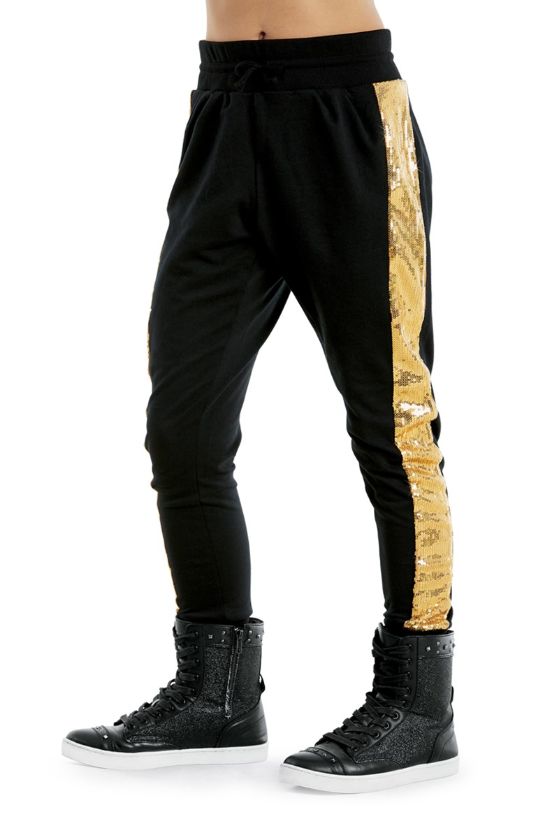 Sequin-Inset Jogger Pants