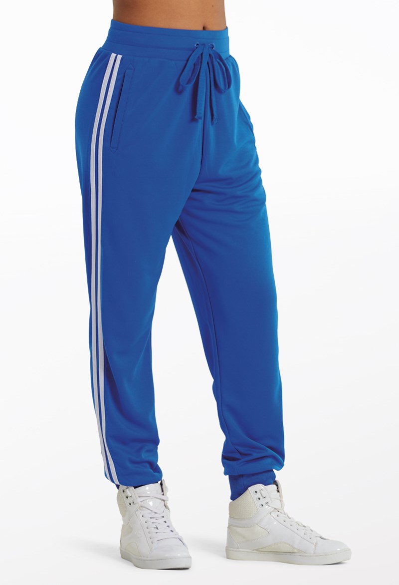 Dance Pants - Side Stripe Track Pants - Royal - Medium Adult - AH9281