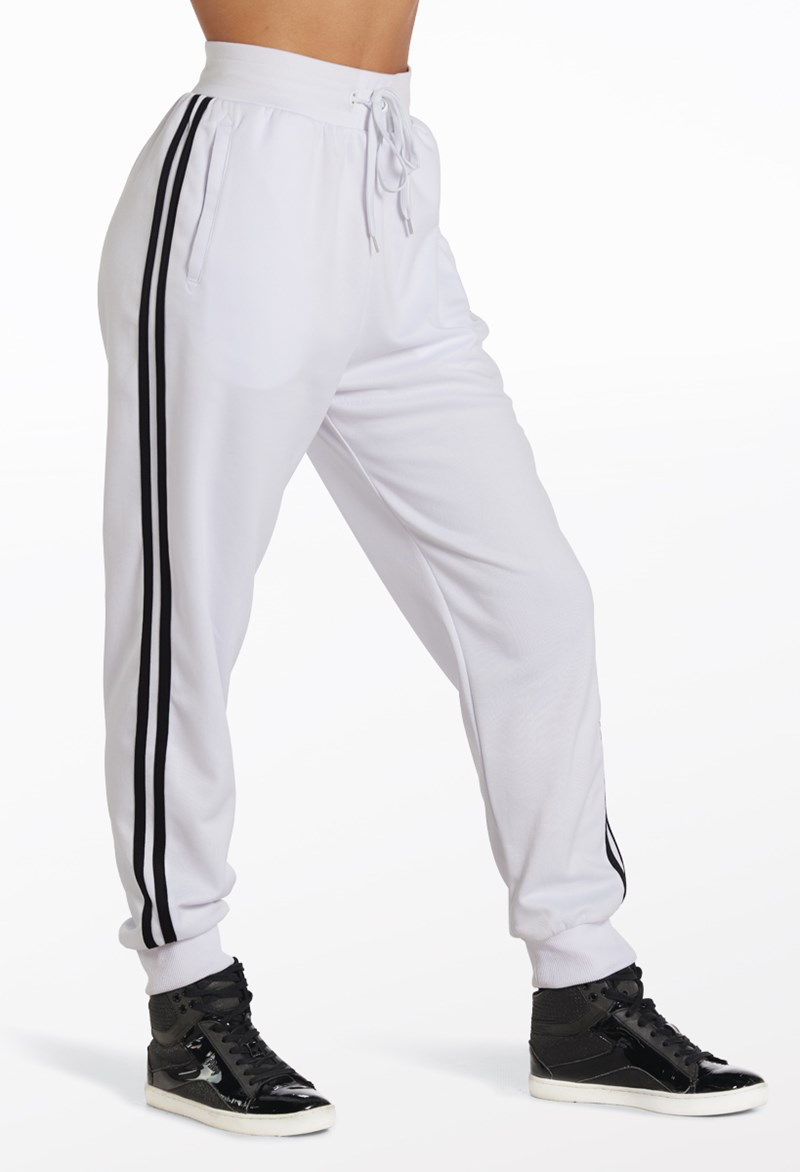 Dance Pants - Side Stripe Track Pants - White - Extra Large Child - AH9281