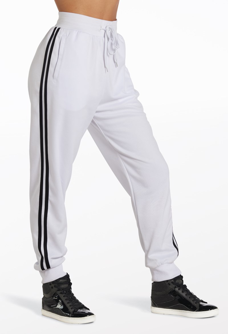 Dance Pants - Side Stripe Track Pants - White - Extra Extra Large Child - AH9281