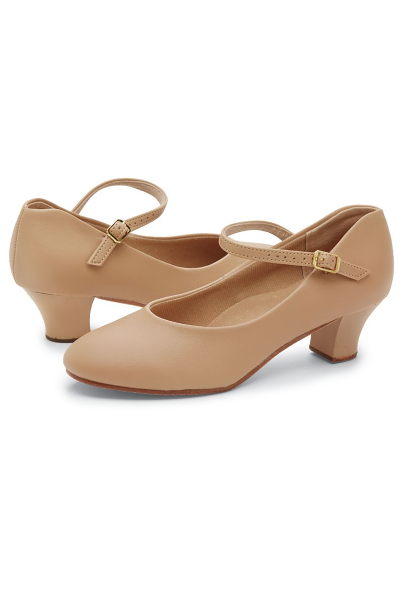 Dance Shoes - 1.5 inch Heel Character Shoe - Caramel - 8.5AM - B110