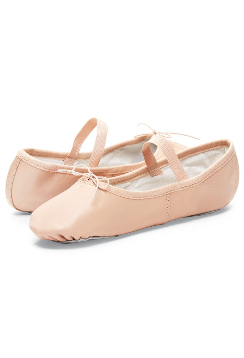 Dance Shoes - Leather Split-Sole Ballet Shoe - Ballet Pink - 1AM - B30