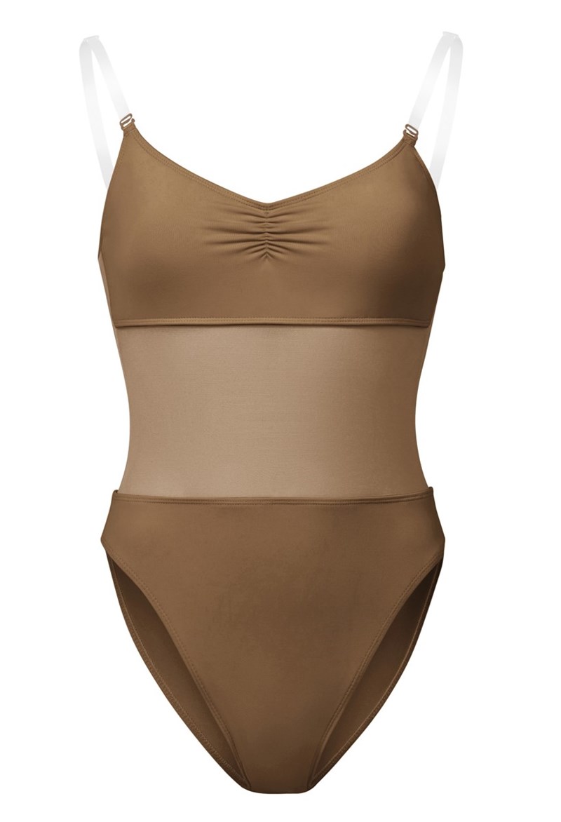 Dance Leotards - Bloch Cordelia Mesh Leotard - ALMOND - Medium - B3377