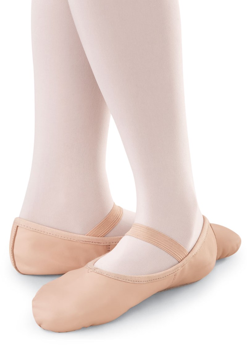 Dance Shoes - Leather Full-Sole Ballet Shoe - Ballet Pink - 12CM - B40